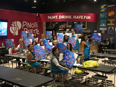 Pinot palette - 2 days ago · Open Studio at Pinot's Palette $20 per guest Book Now Mon Mar 25, 2024 6:30-8:30PM Ikebana Bliss $38 per guest Book Now Wed Mar 27, 2024 11:30-3:00PM Open Studio at Pinot's Palette $20 per guest Book Now Wed Mar 27, 2024 1:00-3:00PM Acrylic Pour Class $30 per guest Book Now Wed Mar 27, 2024 6:30-8:30PM Bright and Beautiful Bouquet $38 per guest ... 
